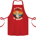 If Flies it Spies Conspiracy Theory Birds Funny Cotton Apron 100% Organic Red