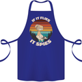 If Flies it Spies Conspiracy Theory Birds Funny Cotton Apron 100% Organic Royal Blue