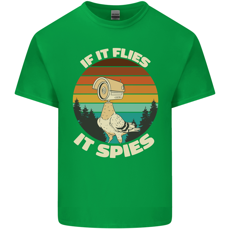 If Flies it Spies Conspiracy Theory Birds Funny Kids T-Shirt Childrens Irish Green