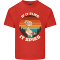 If Flies it Spies Conspiracy Theory Birds Funny Kids T-Shirt Childrens Red