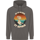 If Flies it Spies Conspiracy Theory Birds Funny Mens 80% Cotton Hoodie Charcoal