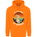 If Flies it Spies Conspiracy Theory Birds Funny Mens 80% Cotton Hoodie Orange