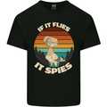If Flies it Spies Conspiracy Theory Birds Funny Mens Cotton T-Shirt Tee Top Black