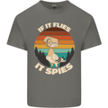 If Flies it Spies Conspiracy Theory Birds Funny Mens Cotton T-Shirt Tee Top Charcoal