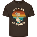 If Flies it Spies Conspiracy Theory Birds Funny Mens Cotton T-Shirt Tee Top Dark Chocolate