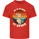 If Flies it Spies Conspiracy Theory Birds Funny Mens Cotton T-Shirt Tee Top Red