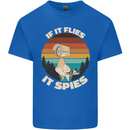 If Flies it Spies Conspiracy Theory Birds Funny Mens Cotton T-Shirt Tee Top Royal Blue