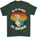 If Flies it Spies Conspiracy Theory Birds Funny Mens T-Shirt 100% Cotton Forest Green