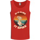 If Flies it Spies Conspiracy Theory Birds Funny Mens Vest Tank Top Red