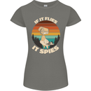 If Flies it Spies Conspiracy Theory Birds Funny Womens Petite Cut T-Shirt Charcoal
