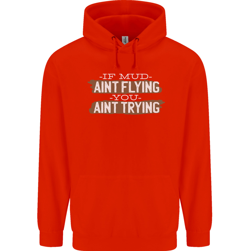 If Mud Aint Flying Motocross Biker 4X4 Childrens Kids Hoodie Bright Red
