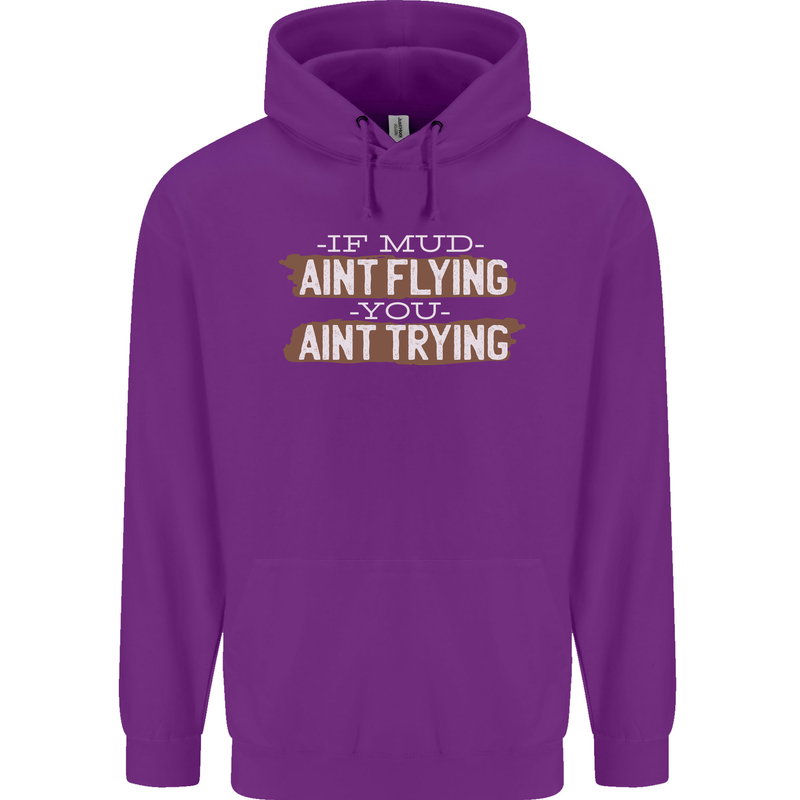 If Mud Aint Flying Motocross Biker 4X4 Childrens Kids Hoodie Purple