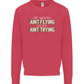 If Mud Aint Flying Motocross Biker 4X4 Kids Sweatshirt Jumper Heliconia