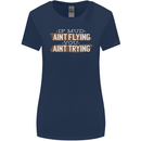 If Mud Aint Flying Motocross Biker 4X4 Womens Wider Cut T-Shirt Navy Blue
