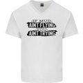 If Mud Aint Flying Motocross MotoX 4X4 Mens V-Neck Cotton T-Shirt White