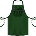 If Papa Cant Fix It Fathers Day Tradesman Cotton Apron 100% Organic Forest Green