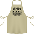 If Papa Cant Fix It Fathers Day Tradesman Cotton Apron 100% Organic Khaki