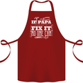 If Papa Cant Fix It Fathers Day Tradesman Cotton Apron 100% Organic Maroon
