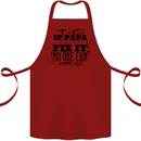 If Papa Cant Fix It Fathers Day Tradesman Cotton Apron 100% Organic Maroon