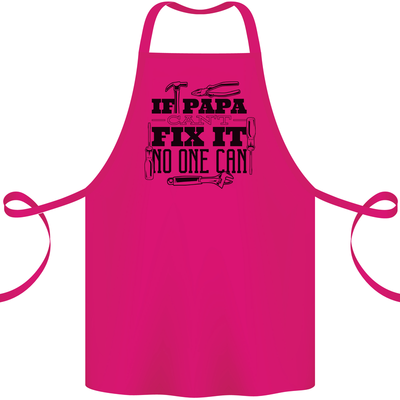 If Papa Cant Fix It Fathers Day Tradesman Cotton Apron 100% Organic Pink