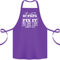 If Papa Cant Fix It Fathers Day Tradesman Cotton Apron 100% Organic Purple