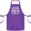If Papa Cant Fix It Fathers Day Tradesman Cotton Apron 100% Organic Purple