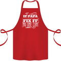 If Papa Cant Fix It Fathers Day Tradesman Cotton Apron 100% Organic Red