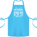 If Papa Cant Fix It Fathers Day Tradesman Cotton Apron 100% Organic Turquoise