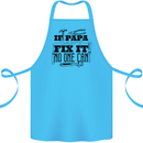 If Papa Cant Fix It Fathers Day Tradesman Cotton Apron 100% Organic Turquoise