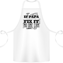 If Papa Cant Fix It Fathers Day Tradesman Cotton Apron 100% Organic White