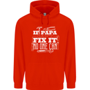 If Papa Cant Fix It Fathers Day Tradesman Mens 80% Cotton Hoodie Bright Red