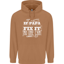 If Papa Cant Fix It Fathers Day Tradesman Mens 80% Cotton Hoodie Caramel Latte