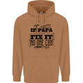 If Papa Cant Fix It Fathers Day Tradesman Mens 80% Cotton Hoodie Caramel Latte