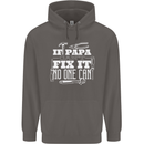 If Papa Cant Fix It Fathers Day Tradesman Mens 80% Cotton Hoodie Charcoal