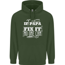 If Papa Cant Fix It Fathers Day Tradesman Mens 80% Cotton Hoodie Forest Green