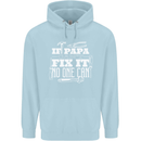 If Papa Cant Fix It Fathers Day Tradesman Mens 80% Cotton Hoodie Light Blue
