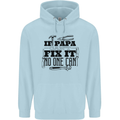 If Papa Cant Fix It Fathers Day Tradesman Mens 80% Cotton Hoodie Light Blue