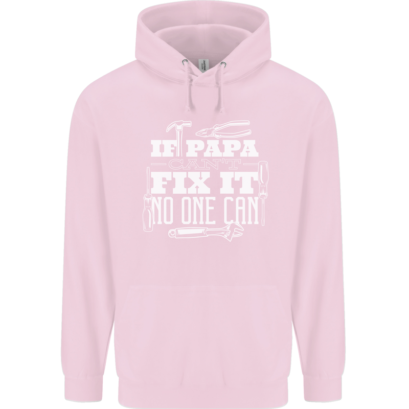 If Papa Cant Fix It Fathers Day Tradesman Mens 80% Cotton Hoodie Light Pink
