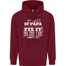 If Papa Cant Fix It Fathers Day Tradesman Mens 80% Cotton Hoodie Maroon