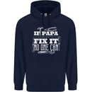 If Papa Cant Fix It Fathers Day Tradesman Mens 80% Cotton Hoodie Navy Blue