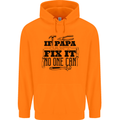 If Papa Cant Fix It Fathers Day Tradesman Mens 80% Cotton Hoodie Orange