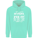 If Papa Cant Fix It Fathers Day Tradesman Mens 80% Cotton Hoodie Peppermint