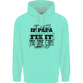 If Papa Cant Fix It Fathers Day Tradesman Mens 80% Cotton Hoodie Peppermint