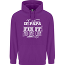 If Papa Cant Fix It Fathers Day Tradesman Mens 80% Cotton Hoodie Purple