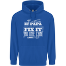 If Papa Cant Fix It Fathers Day Tradesman Mens 80% Cotton Hoodie Royal Blue