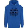 If Papa Cant Fix It Fathers Day Tradesman Mens 80% Cotton Hoodie Royal Blue