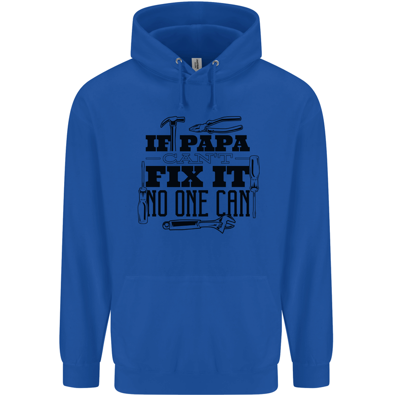 If Papa Cant Fix It Fathers Day Tradesman Mens 80% Cotton Hoodie Royal Blue