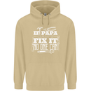 If Papa Cant Fix It Fathers Day Tradesman Mens 80% Cotton Hoodie Sand