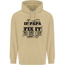 If Papa Cant Fix It Fathers Day Tradesman Mens 80% Cotton Hoodie Sand
