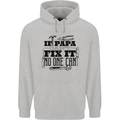If Papa Cant Fix It Fathers Day Tradesman Mens 80% Cotton Hoodie Sports Grey